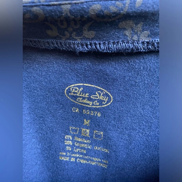 Blue Sky Paisley print 3/4 bamboo organic cotton dress Sz M - Picture 4 of 7